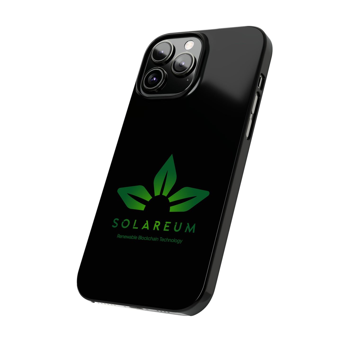 Slim, Green Logo Phone Case Black