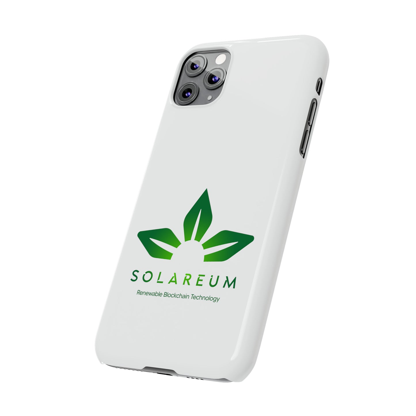 Slim, Green Logo Phone Case White