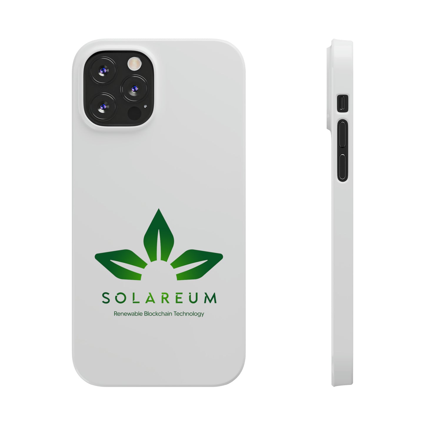 Slim, Green Logo Phone Case White