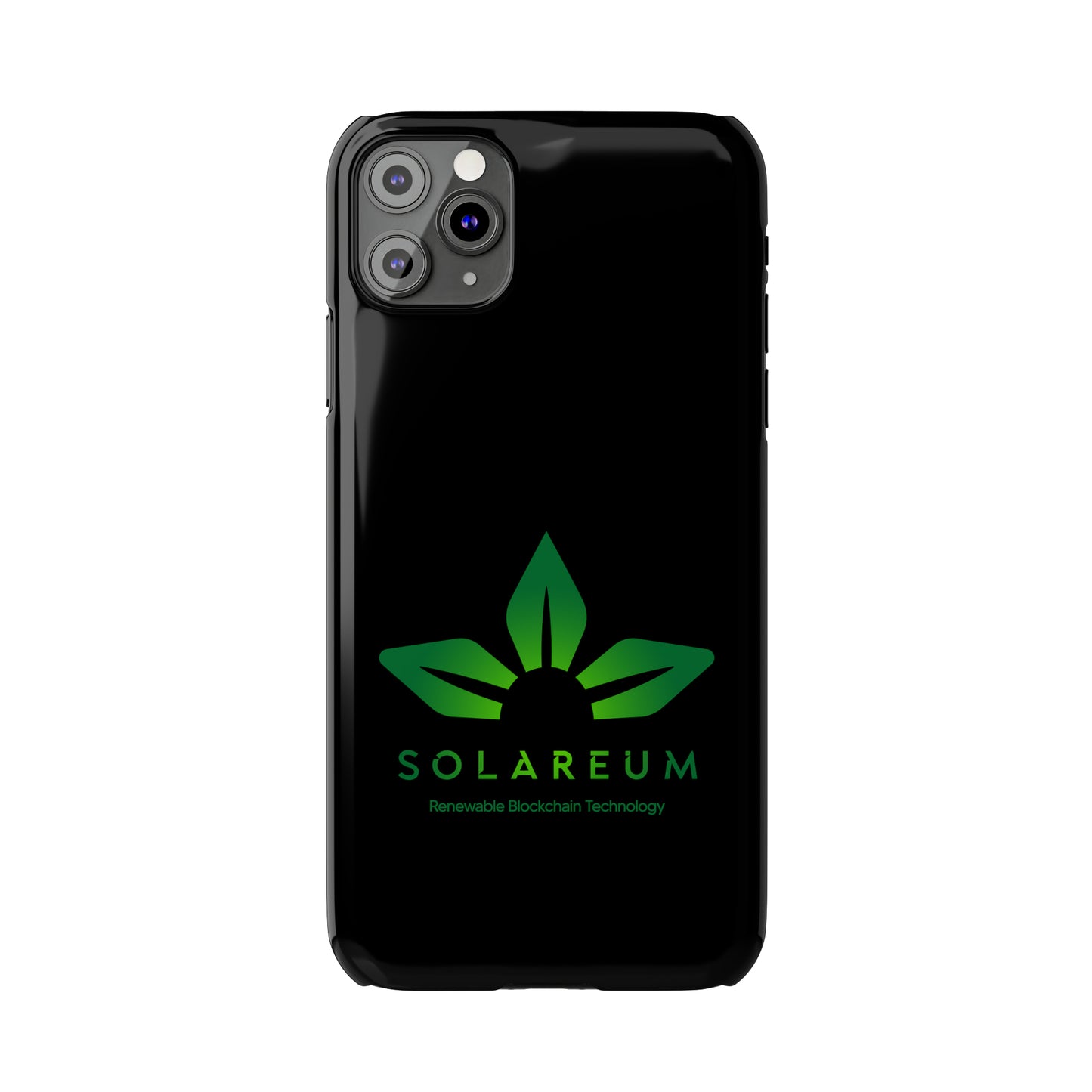 Slim, Green Logo Phone Case Black