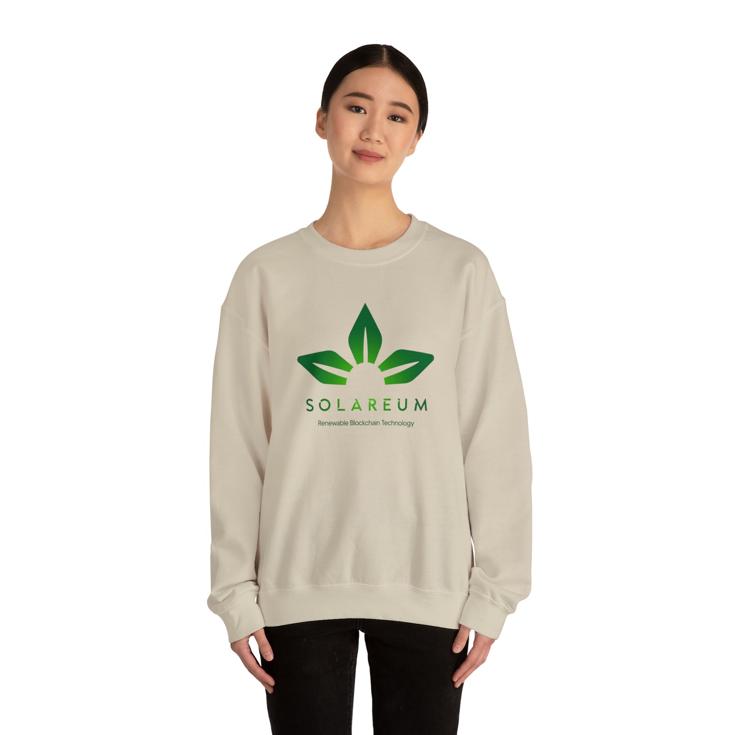 Unisex Heavy Blend™ Crewneck Green Logo Sweatshirt