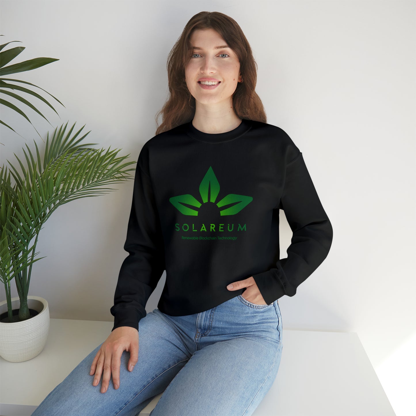 Unisex Heavy Blend™ Crewneck Green Logo Sweatshirt