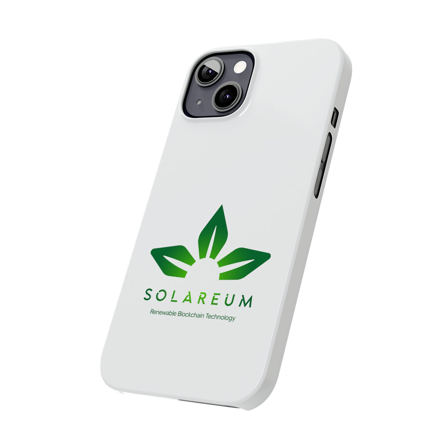 Slim, Green Logo Phone Case White