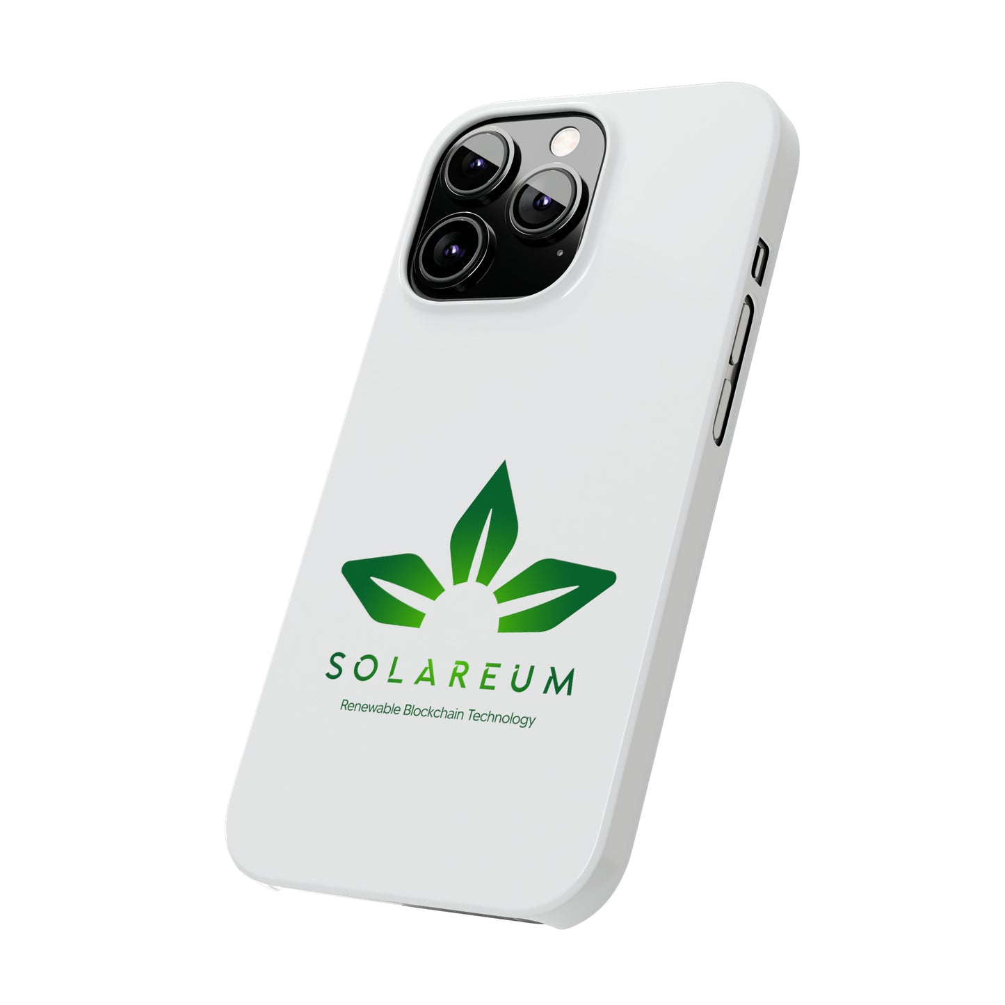 Slim, Green Logo Phone Case White