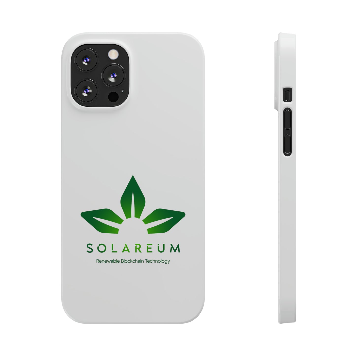 Slim, Green Logo Phone Case White