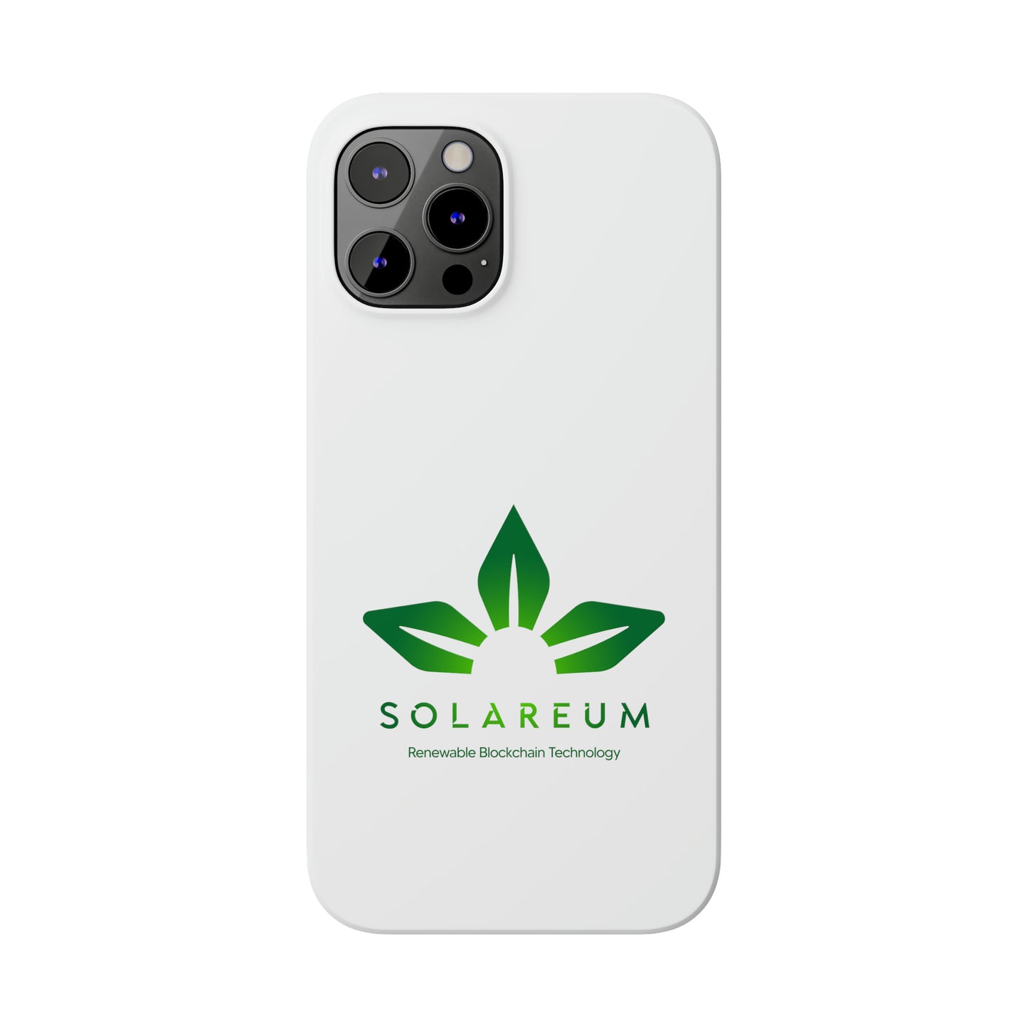 Slim, Green Logo Phone Case White