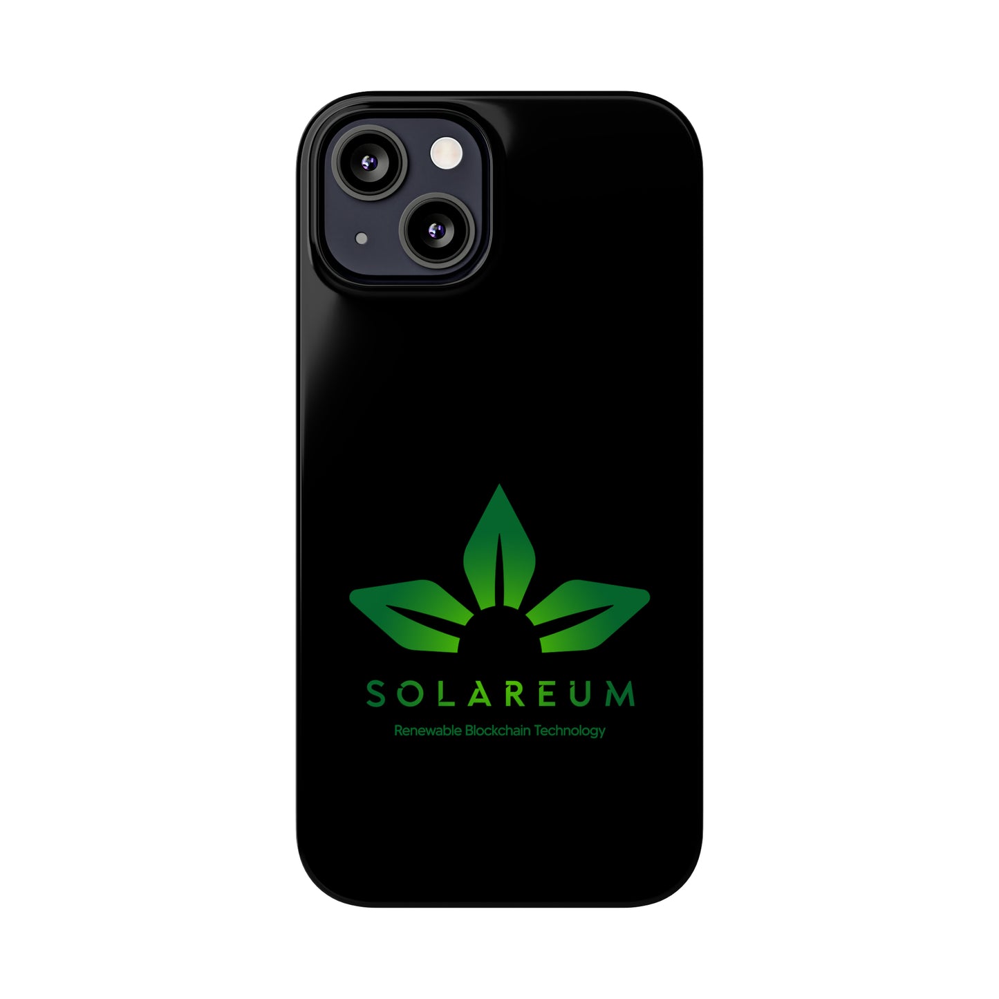 Slim, Green Logo Phone Case Black