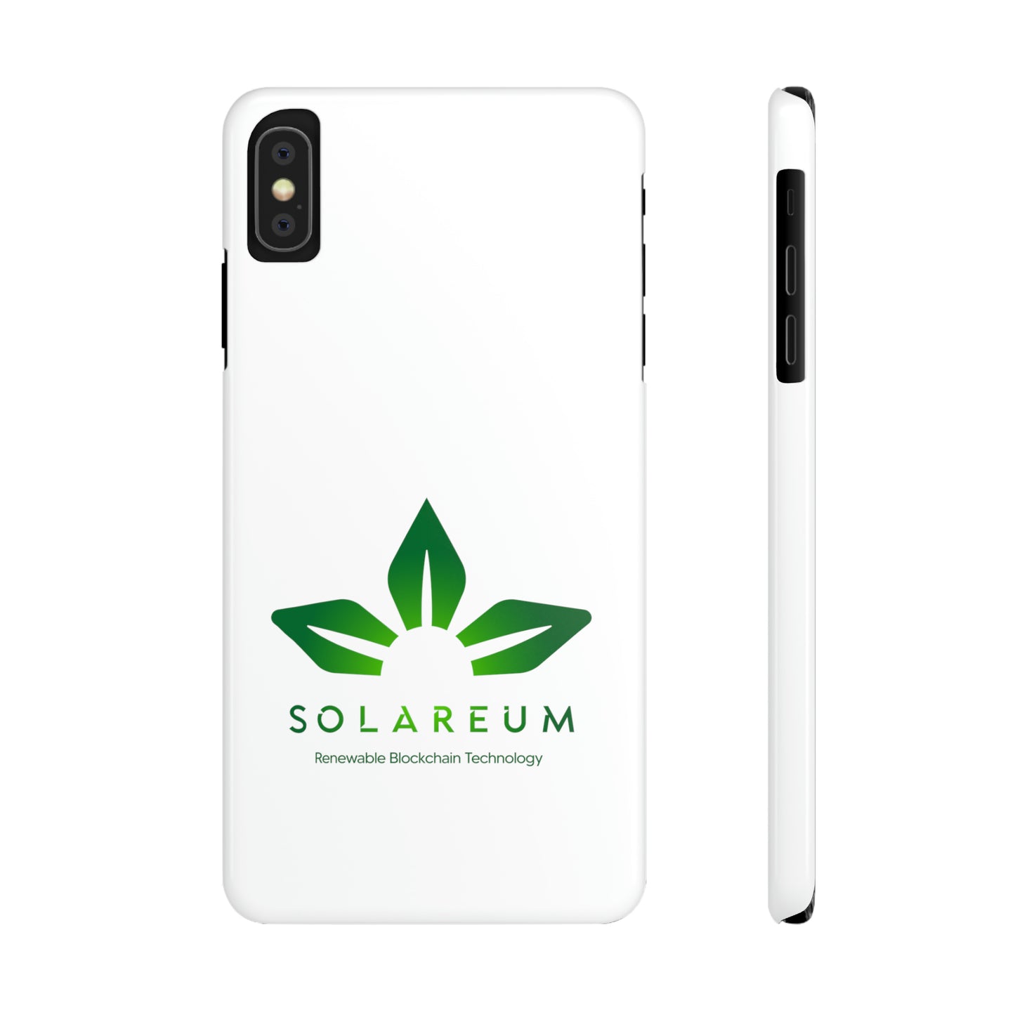 Slim, Green Logo Phone Case White