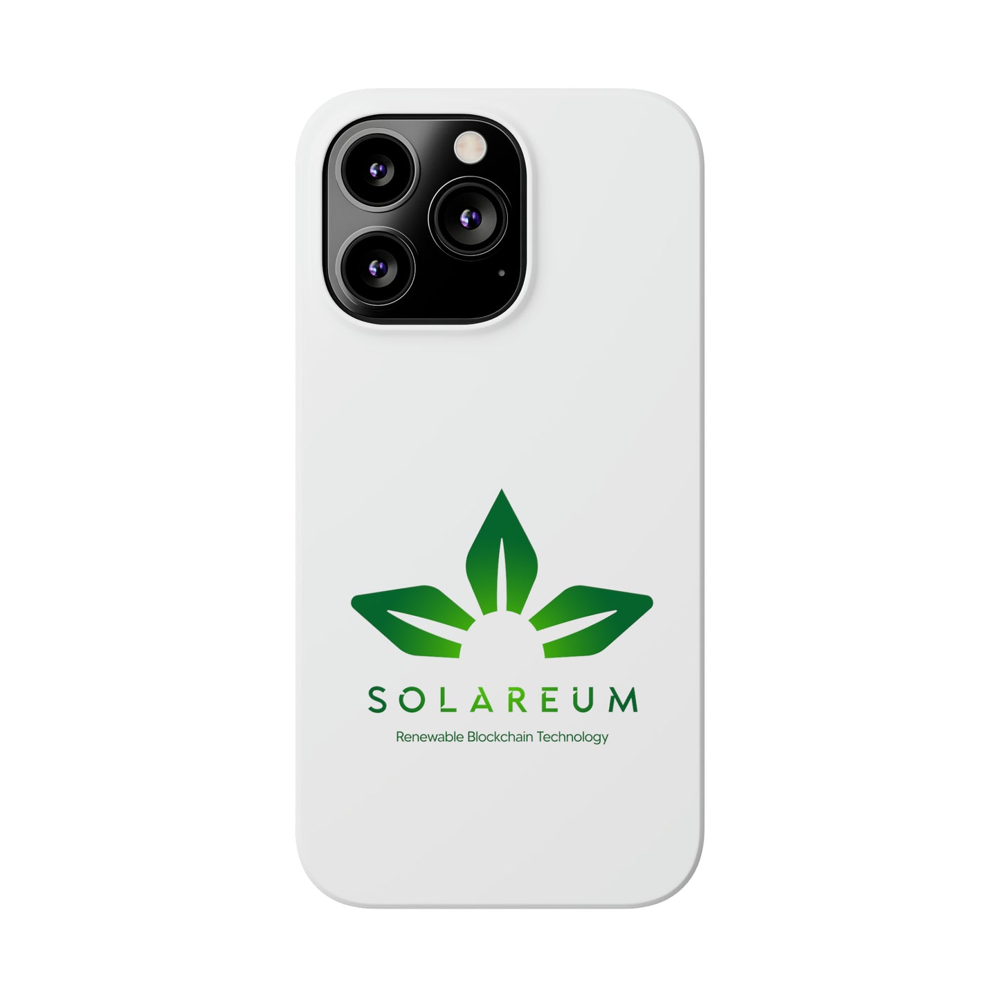 Slim, Green Logo Phone Case White