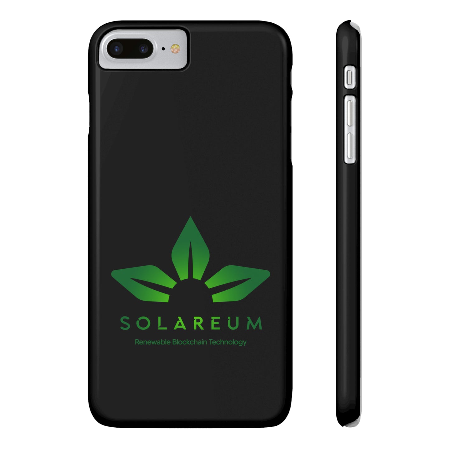 Slim, Green Logo Phone Case Black