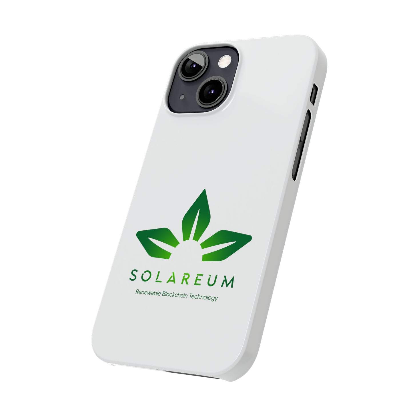 Slim, Green Logo Phone Case White