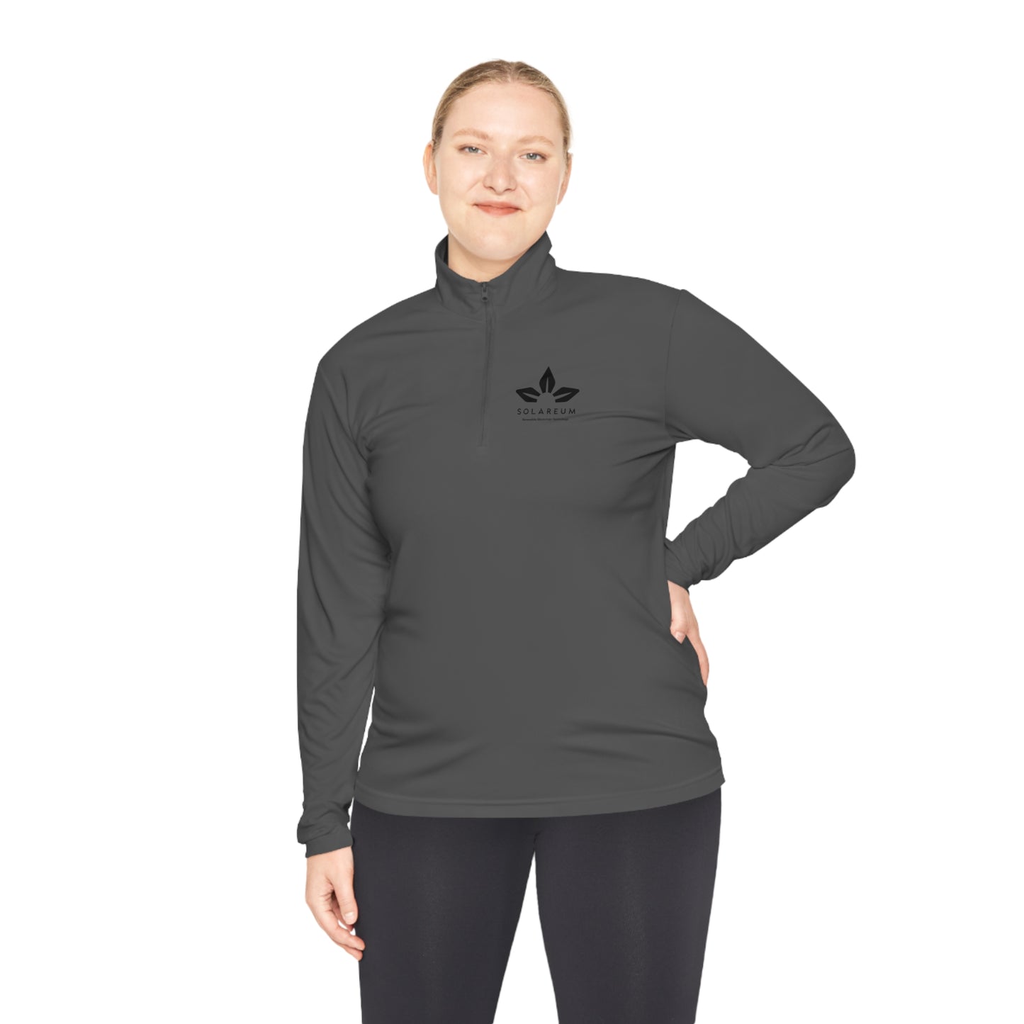 Unisex Quarter-Zip Black Logo Pullover