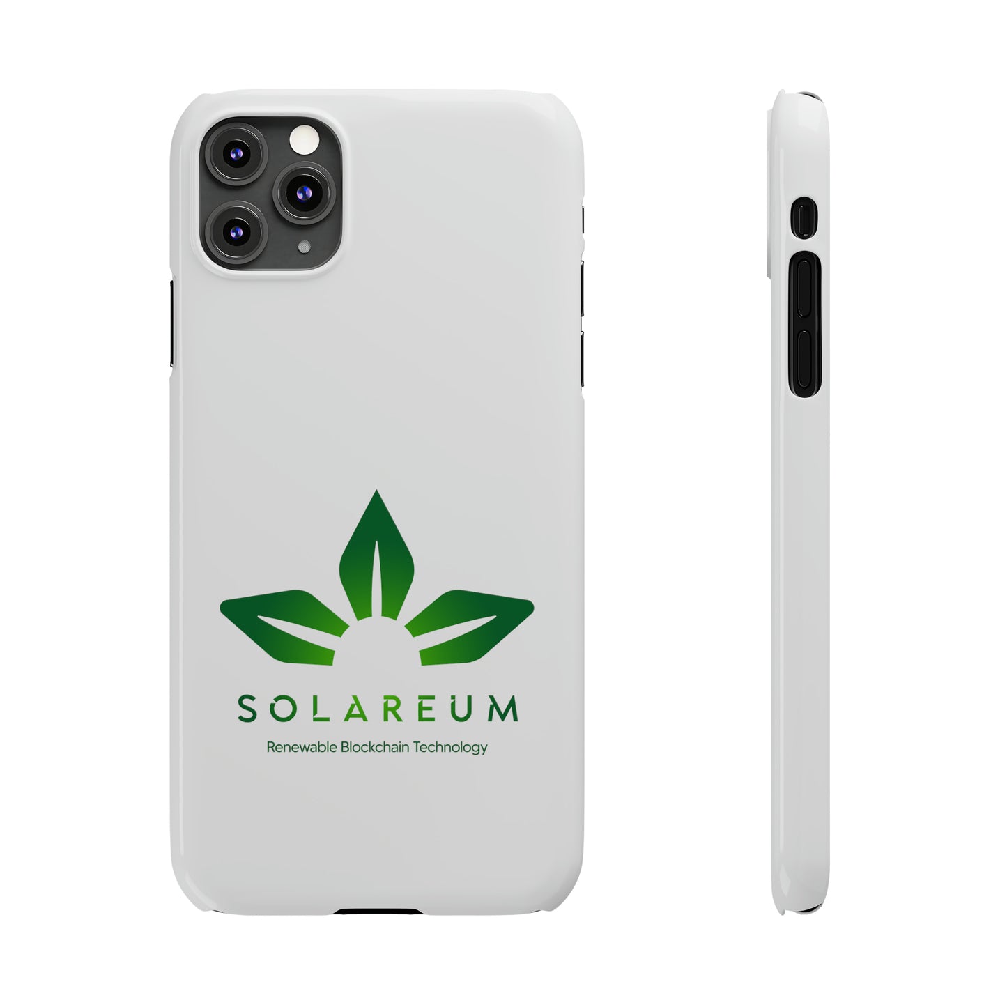 Slim, Green Logo Phone Case White