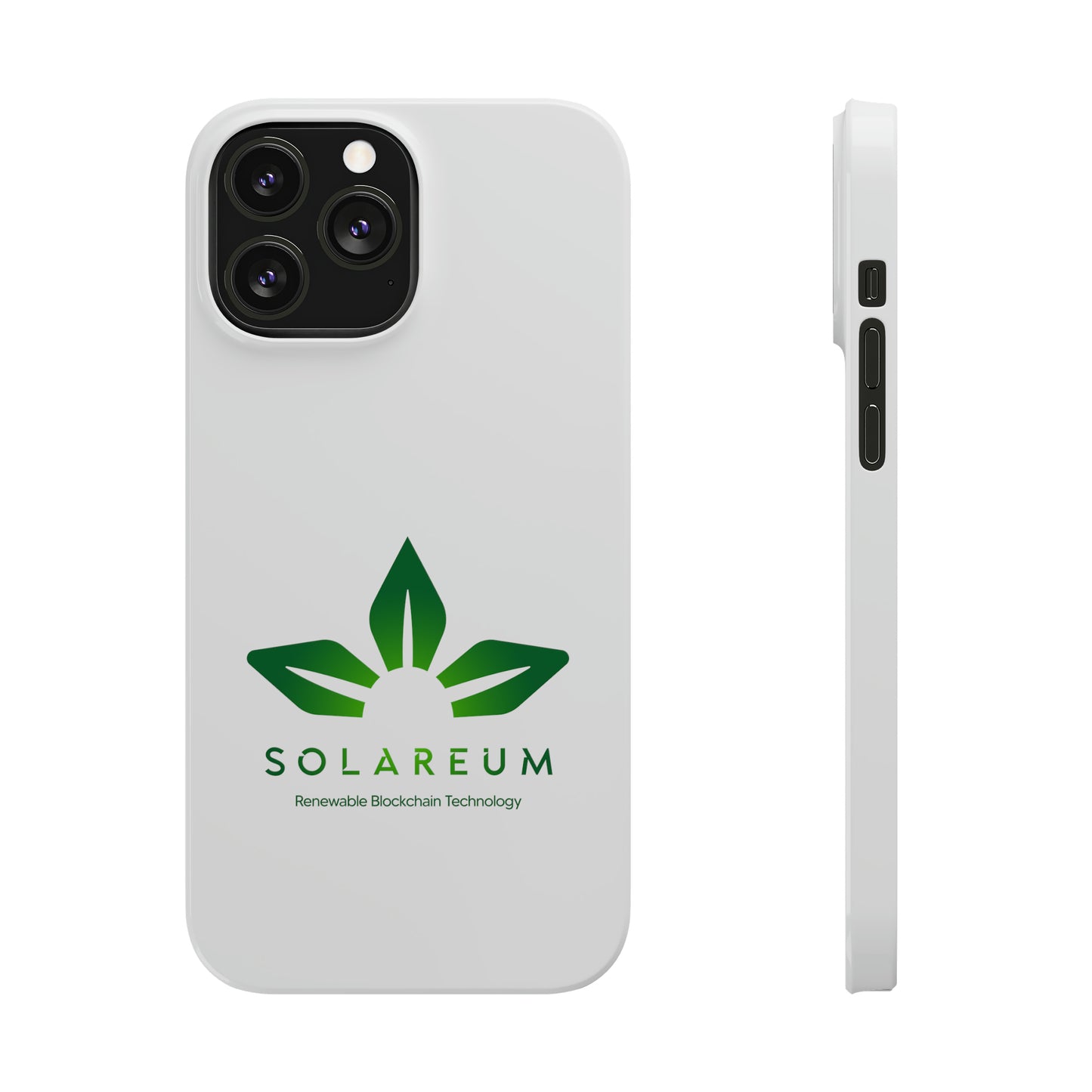 Slim, Green Logo Phone Case White